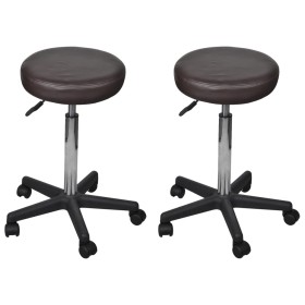 Office stools 2 pcs brown synthetic leather by vidaXL, Office chairs - Ref: Foro24-277178, Price: 93,05 €, Discount: %