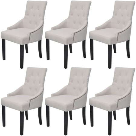 Dining chairs 6 units cream gray fabric by vidaXL, dining chairs - Ref: Foro24-272507, Price: 827,99 €, Discount: %