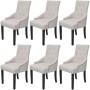 Dining chairs 6 units cream gray fabric by vidaXL, dining chairs - Ref: Foro24-272507, Price: 827,99 €, Discount: %