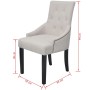 Dining chairs 6 units cream gray fabric by vidaXL, dining chairs - Ref: Foro24-272507, Price: 827,99 €, Discount: %