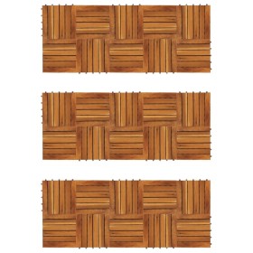 Porch tiles vertical pattern 30 pieces acacia 30x30 cm by vidaXL, Floors and carpets - Ref: Foro24-271791, Price: 117,99 €, D...