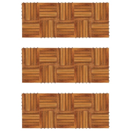 Porch tiles vertical pattern 30 pieces acacia 30x30 cm by vidaXL, Floors and carpets - Ref: Foro24-271791, Price: 123,82 €, D...