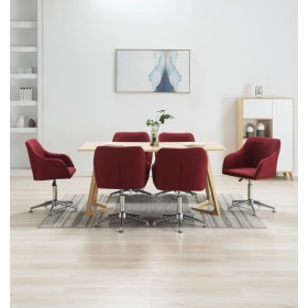 Swivel dining chairs 6 units red wine fabric by vidaXL, dining chairs - Ref: Foro24-278444, Price: 365,95 €, Discount: %