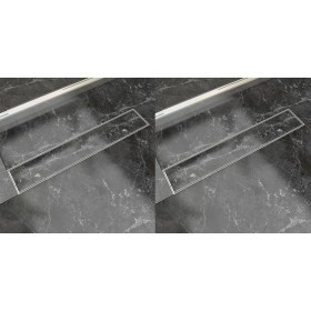 Linear shower drain 2 pcs bubble 630x140 mm stainless steel by vidaXL, Drains - Ref: Foro24-275948, Price: 100,72 €, Discount: %