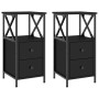 Nightstands 2 pcs engineered wood black 34x35.5x70 cm by vidaXL, Nightstands - Ref: Foro24-825944, Price: 104,41 €, Discount: %