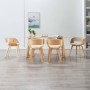 Dining chairs 6 pcs curved wood and cream synthetic leather by vidaXL, dining chairs - Ref: Foro24-278864, Price: 918,80 €, D...