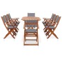 Set de comedor de jardín 9 pzas madera eucalipto textilene gris de vidaXL, Conjuntos de jardín - Ref: Foro24-278912, Precio: ...