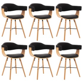 Dining chairs 6 pcs synthetic leather and black curved wood by vidaXL, dining chairs - Ref: Foro24-279494, Price: 622,42 €, D...