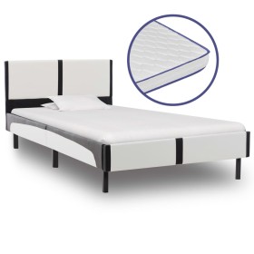 Bed with viscoelastic synthetic leather mattress 90x200 cm by vidaXL, Beds and slatted bases - Ref: Foro24-277510, Price: 275...