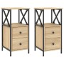 Mesita noche 2 uds madera ingeniería roble Sonoma 34x35,5x70 cm de vidaXL, Mesitas de noche - Ref: Foro24-825946, Precio: 122...