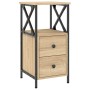 Mesita noche 2 uds madera ingeniería roble Sonoma 34x35,5x70 cm de vidaXL, Mesitas de noche - Ref: Foro24-825946, Precio: 122...