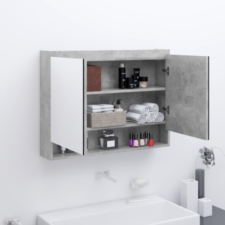 Bathroom cabinet with mirror MDF concrete gray 80x15x60 cm by vidaXL, bathroom vanities - Ref: Foro24-331535, Price: 133,15 €...