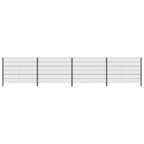 Fence panel with green iron posts 6.8x1.2 m by vidaXL, fence panels - Ref: Foro24-278664, Price: 368,64 €, Discount: %