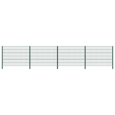 Fence panel with green iron posts 6.8x1.2 m by vidaXL, fence panels - Ref: Foro24-278664, Price: 368,64 €, Discount: %