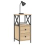 Mesita noche 2 uds madera ingeniería roble Sonoma 34x35,5x70 cm de vidaXL, Mesitas de noche - Ref: Foro24-825946, Precio: 122...