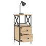 Mesita noche 2 uds madera ingeniería roble Sonoma 34x35,5x70 cm de vidaXL, Mesitas de noche - Ref: Foro24-825946, Precio: 122...