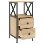 Mesita noche 2 uds madera ingeniería roble Sonoma 34x35,5x70 cm de vidaXL, Mesitas de noche - Ref: Foro24-825946, Precio: 122...