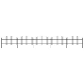 Garden fence with black steel spearheads (1-1.25)x8.5 m by vidaXL, fence panels - Ref: Foro24-277725, Price: 471,37 €, Discou...