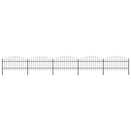 Garden fence with black steel spearheads (1-1.25)x8.5 m by vidaXL, fence panels - Ref: Foro24-277725, Price: 471,37 €, Discou...