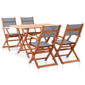 Garden dining set 5 pieces solid wood eucalyptus gray by vidaXL, Garden sets - Ref: Foro24-278907, Price: 389,50 €, Discount: %