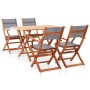 Garden dining set 5 pieces solid wood eucalyptus gray by vidaXL, Garden sets - Ref: Foro24-278907, Price: 389,99 €, Discount: %