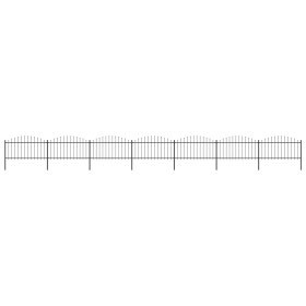 Garden fence with black steel spearhead (1.25-1.5)x11.9m by vidaXL, fence panels - Ref: Foro24-277736, Price: 596,48 €, Disco...