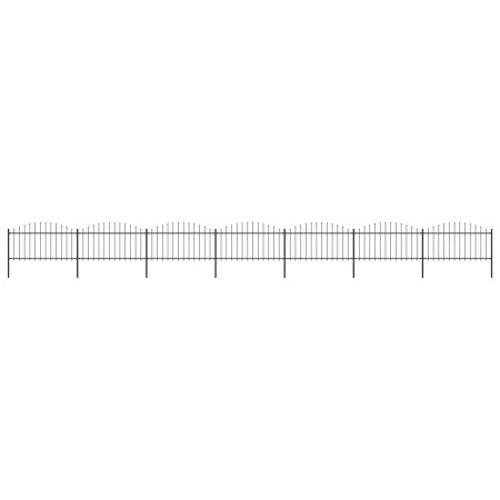 Garden fence with black steel spearhead (1.25-1.5)x11.9m by vidaXL, fence panels - Ref: Foro24-277736, Price: 596,48 €, Disco...