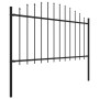 Garden fence with black steel spearhead (1.25-1.5)x11.9m by vidaXL, fence panels - Ref: Foro24-277736, Price: 596,48 €, Disco...