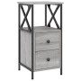 Mesitas noche 2 uds madera ingeniería gris Sonoma 34x35,5x70 cm de vidaXL, Mesitas de noche - Ref: Foro24-825950, Precio: 132...