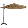 Garden umbrella with portable taupe base by vidaXL, Umbrellas - Ref: Foro24-276334, Price: 198,57 €, Discount: %