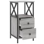 Mesitas noche 2 uds madera ingeniería gris Sonoma 34x35,5x70 cm de vidaXL, Mesitas de noche - Ref: Foro24-825950, Precio: 132...