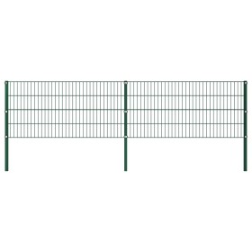 Fence panel with green iron posts 3.4x0.8 m by vidaXL, fence panels - Ref: Foro24-278605, Price: 206,99 €, Discount: %