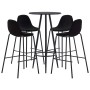 Juego de mesa alta y taburetes 5 piezas tela negro de vidaXL, muebles para cocinas y comedores - Ref: Foro24-3051130, Precio:...