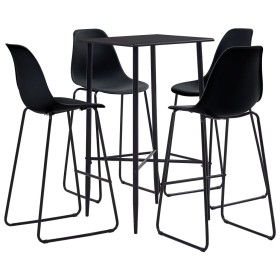 5-piece black plastic high table and stools set by vidaXL, Furniture sets for kitchens and dining rooms - Ref: Foro24-279922,...