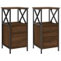 Nightstand 2 pcs oak brown engineered wood 34x35.5x70 cm by vidaXL, Nightstands - Ref: Foro24-825952, Price: 107,47 €, Discou...