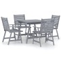 Garden dining set 5 pieces solid gray acacia wood by vidaXL, Garden sets - Ref: Foro24-3057853, Price: 383,75 €, Discount: %