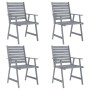 Garden dining set 5 pieces solid gray acacia wood by vidaXL, Garden sets - Ref: Foro24-3057853, Price: 383,75 €, Discount: %