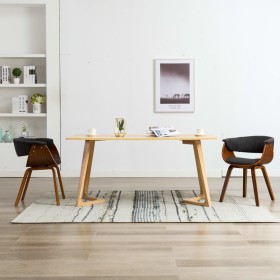 Dining chairs 2 units curved wood and gray fabric by vidaXL, dining chairs - Ref: Foro24-278727, Price: 308,73 €, Discount: %