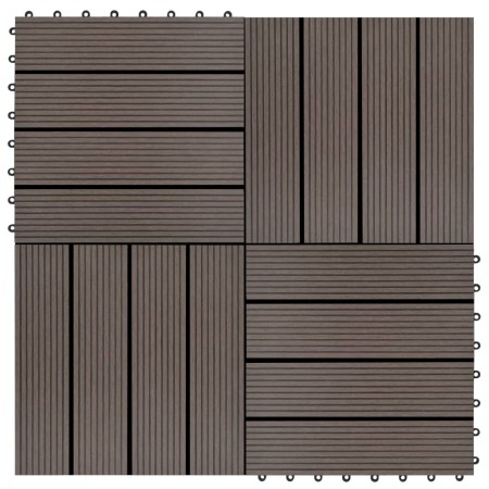 WPC porch tiles 30x30 cm 2 m² dark brown 22 units by vidaXL, Floors and carpets - Ref: Foro24-277802, Price: 114,99 €, Discou...