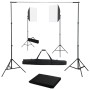 Fotostudio-Set mit Softbox-Lichtern und Hintergrund von vidaXL, Blitze und Studiobeleuchtung - Ref: Foro24-3055055, Preis: 14...