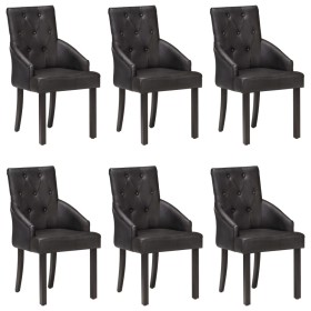 Dining chairs 6 units black genuine goat leather by vidaXL, dining chairs - Ref: Foro24-3056700, Price: 1,00 €, Discount: %