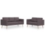 Conjunto de sofás 2 piezas tela gris taupe de vidaXL, Sofás - Ref: Foro24-276858, Precio: 609,91 €, Descuento: %