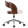 Swivel office chair with curved wood and white synthetic leather by vidaXL, Office chairs - Ref: Foro24-3054843, Price: 129,4...