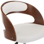 Silla oficina giratoria madera curvada cuero sintético blanco de vidaXL, Sillas de oficina - Ref: Foro24-3054843, Precio: 129...