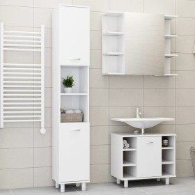 White engineered wood 3-piece bathroom furniture set by vidaXL, Bathroom furniture - Ref: Foro24-3056952, Price: 179,99 €, Di...