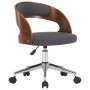 Bentwood and Gray Fabric Swivel Office Chair by vidaXL, Office chairs - Ref: Foro24-3054846, Price: 132,99 €, Discount: %