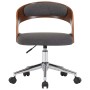 Bentwood and Gray Fabric Swivel Office Chair by vidaXL, Office chairs - Ref: Foro24-3054846, Price: 132,99 €, Discount: %