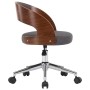 Bentwood and Gray Fabric Swivel Office Chair by vidaXL, Office chairs - Ref: Foro24-3054846, Price: 132,99 €, Discount: %