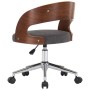 Silla de oficina giratoria de madera curvada y tela gris de vidaXL, Sillas de oficina - Ref: Foro24-3054846, Precio: 133,25 €...