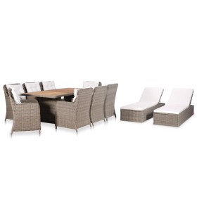 11-teiliges Gartenmöbelset aus synthetischem Rattan von vidaXL, Gartensets - Ref: Foro24-3057803, Preis: 1,00 €, Rabatt: %